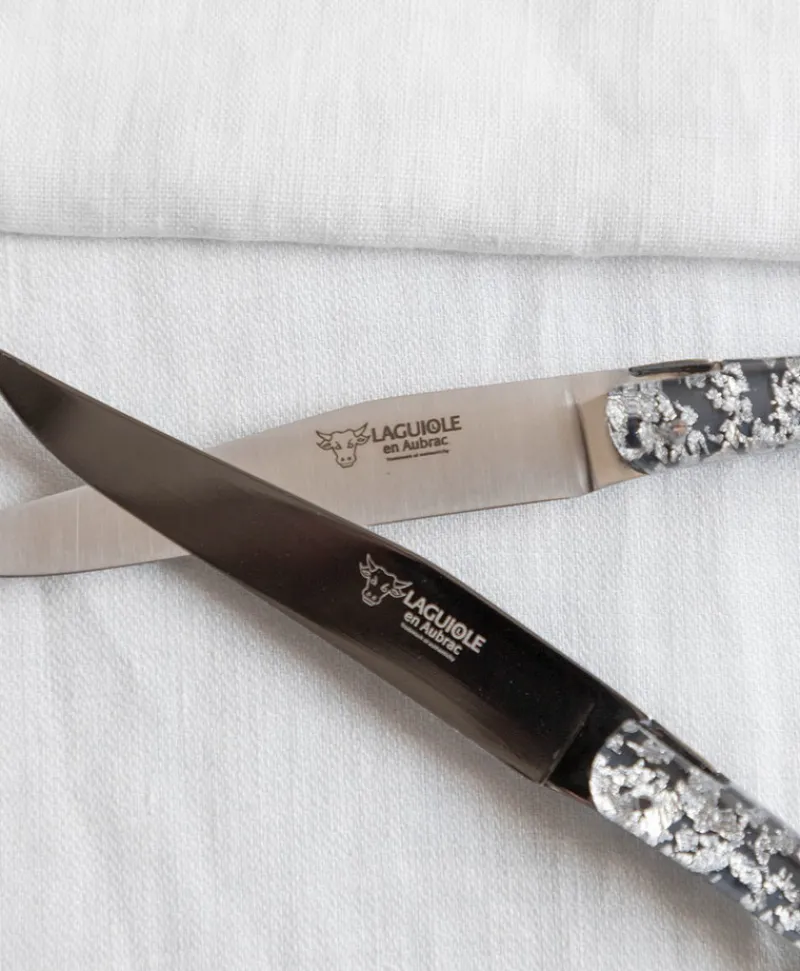 Laguiole en Aubrac Messer|Besteck|Steakmesser-Set Pailletten