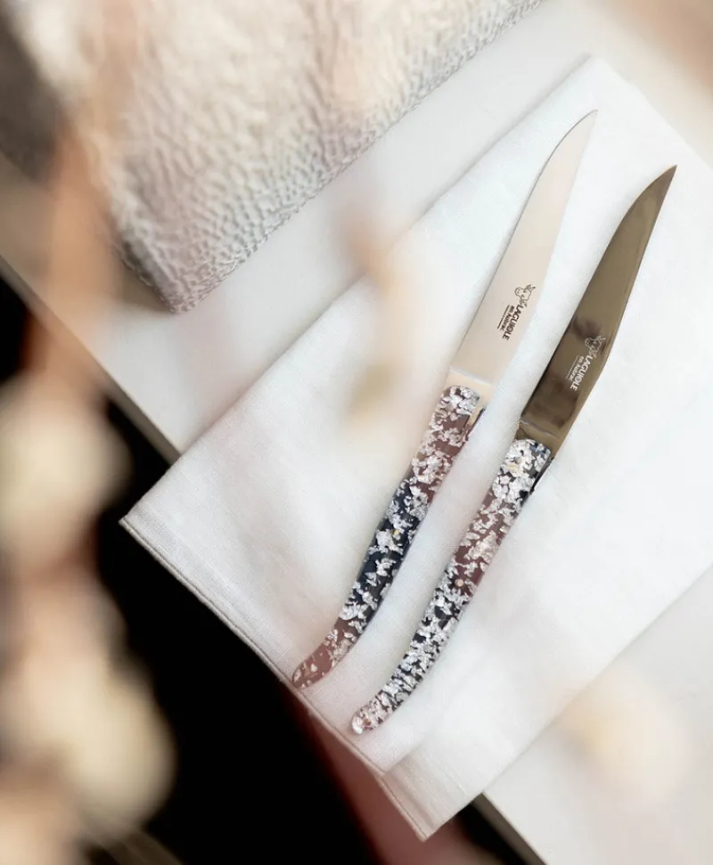 Laguiole en Aubrac Messer|Besteck|Steakmesser-Set Pailletten