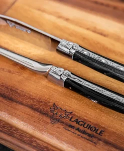 Laguiole en Aubrac Edles Handwerk|Grillen|Tranchierbesteck mit Brett