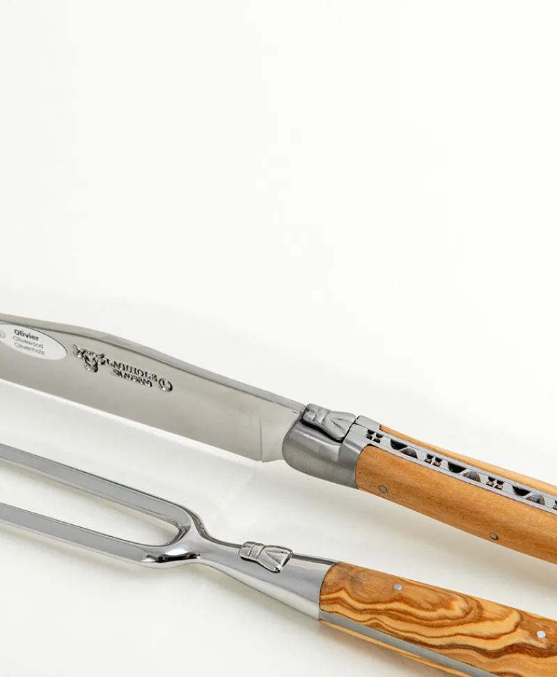 Laguiole en Aubrac Grillen|Grillen|Tranchierset mit Fleischmesser und Fleischgabel
