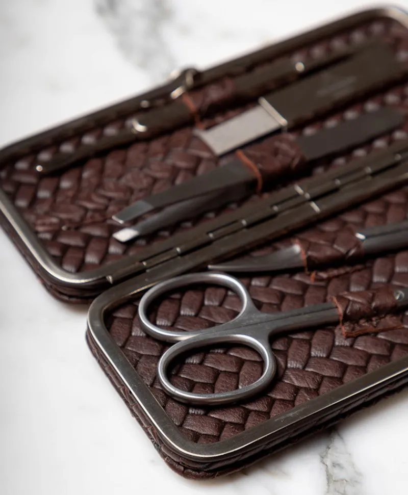 F. HAMMANN Reiseaccessoires|Maniküre Etuis|Woven Manicure Frame M – Maniküre-Etui Flechtleder